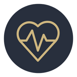 Navy heart health, health benefits icon.