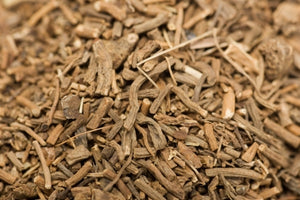 Close-up of valerian root, an ingredient which supports the nervous system