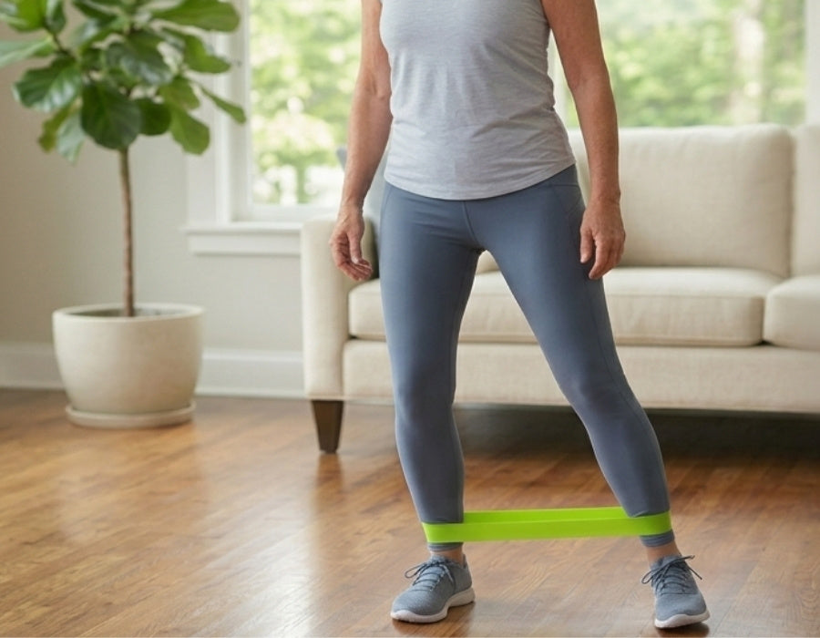 Side walk resistance band workout